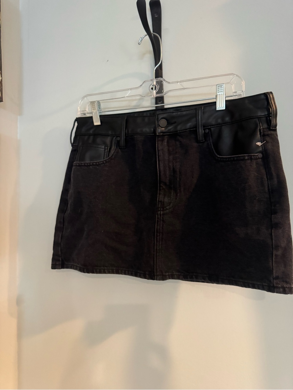 Kendall & Kylie Black Mini Skirt with Faux Leather Waistband